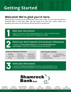 Shamrock Bank Account Switching Kit