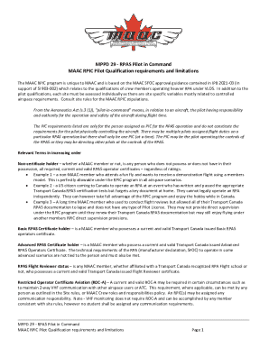 MAAC RPIC Pilot Qualification Requirements