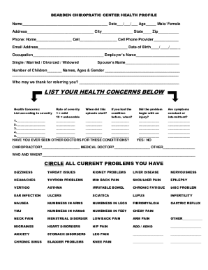 Bearden Chiropractic Center Health Profile