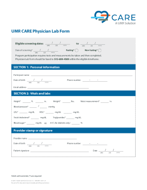 UMR Physician Lab Form