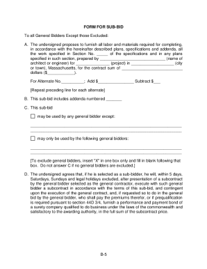 Sub-Bid Form