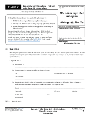 California FL-700 Divorce Form