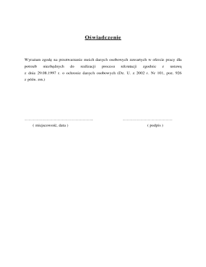 Consent for Personal Data Processing