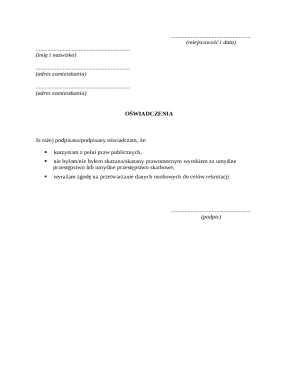 Personal Declaration Form