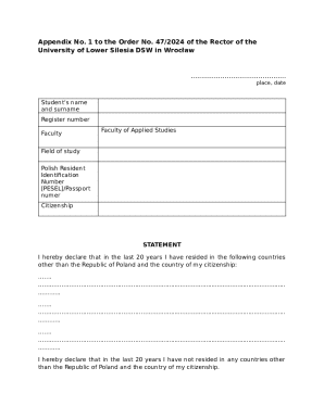 Student Residency Declaration Form