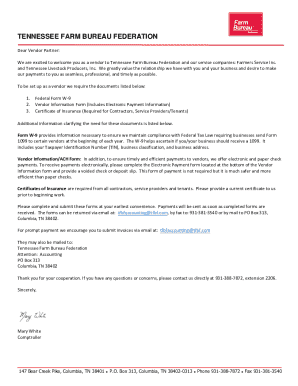 Tennessee Vendor Information Form