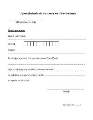 Medical Test Result Authorization Form