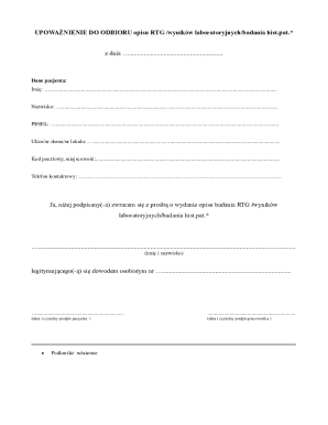 Medical Test Results Authorization Form