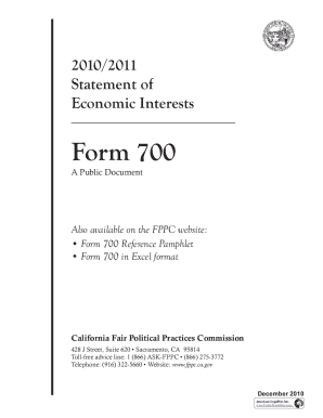 California Form 700 Statement of Economic Interests