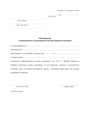 Declaration of Non-Conviction