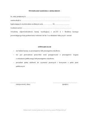 Candidate Declaration of No Criminal Record