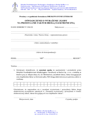 Consent Form for Electronic Invoicing