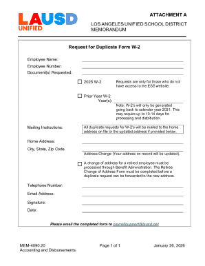 Request for Duplicate Form W-2