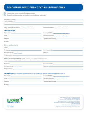 Polish Insurance Claim Form