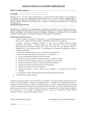 Patient Consent for Surgical Treatment