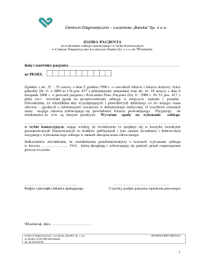 Patient Consent Form for Commercial Surgery