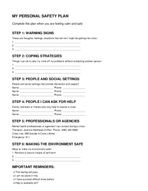 Personal Safety Plan