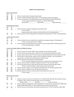2025 Tax Year Questionnaire