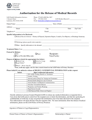 Authorization for Release of Medical Records