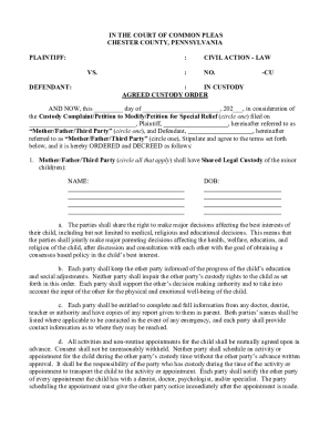 Agreed Custody Order