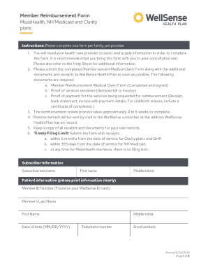 Member Reimbursement Form