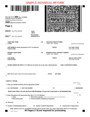 Georgia Form 500 Individual Income Tax Return