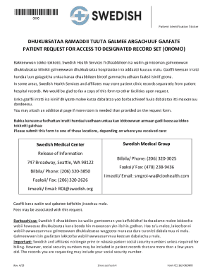 Patient Request for Access to Designated Record Set (Oromo)