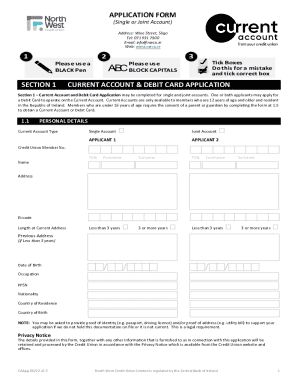 Ireland Current Account Application Form