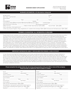 Business Credit Application