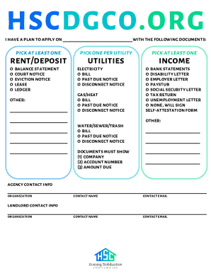 Utility Assistance Application Form