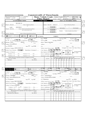 Massachusetts Police Crash Report Form