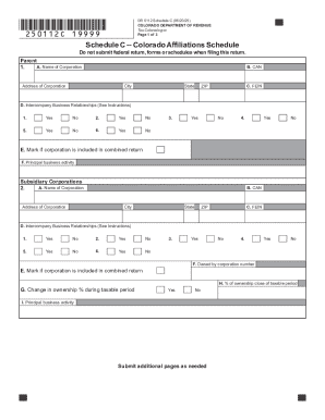 Colorado Affiliations Schedule