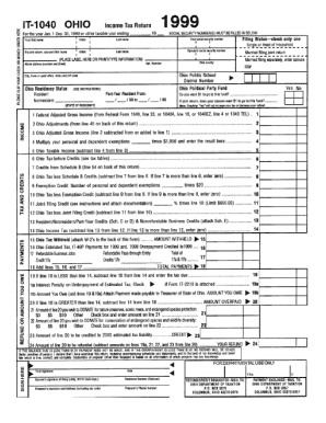 Ohio Income Tax Return 1999