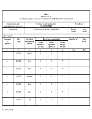 Form 11 Election Correction Application