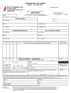 Straight Bill of Lading