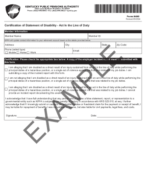 Form 8480 Certification of Disability