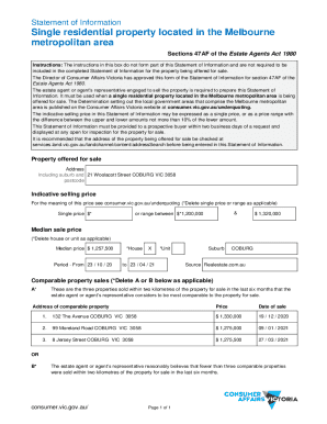 Statement of Information for Residential Property Sale
