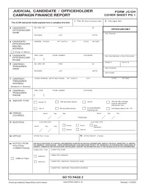 Texas Judicial Candidate Campaign Finance Report