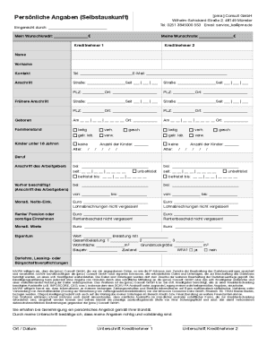 German Loan Application Form