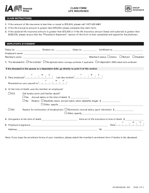 Life Insurance Claim Form