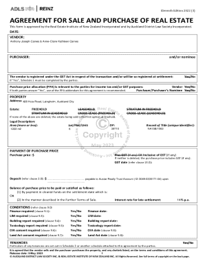 New Zealand Real Estate Purchase Agreement