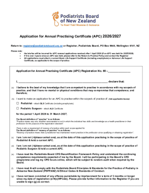 Application for Annual Practising Certificate (APC) 2026/2027