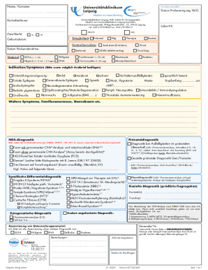 Humangenetik Laboratory Request Form