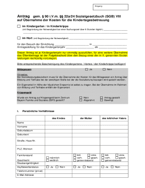 German Childcare Cost Subsidy Application