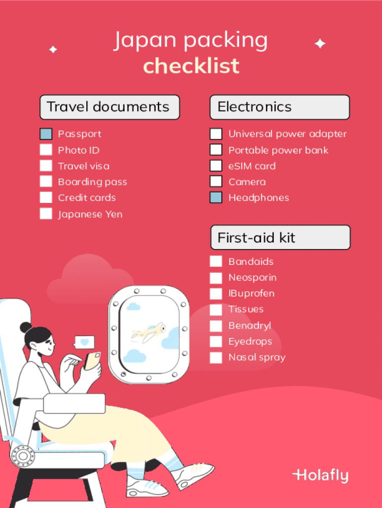 Packing List Example Japan Fillable Online Japan Packing Checklist Fax Email Print - pdfFiller