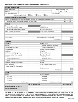 Schedule C Worksheet