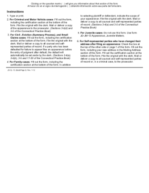 Connecticut Appearance Form