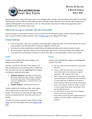 Minnesota Motor Vehicle Transfer Form