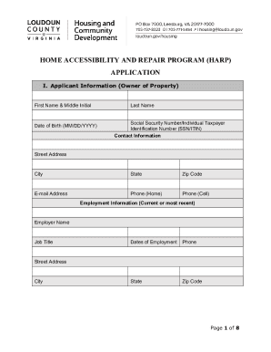 Home Accessibility and Repair Program Application
