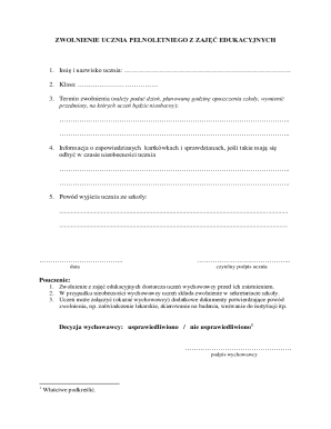 Student Absence Permission Form